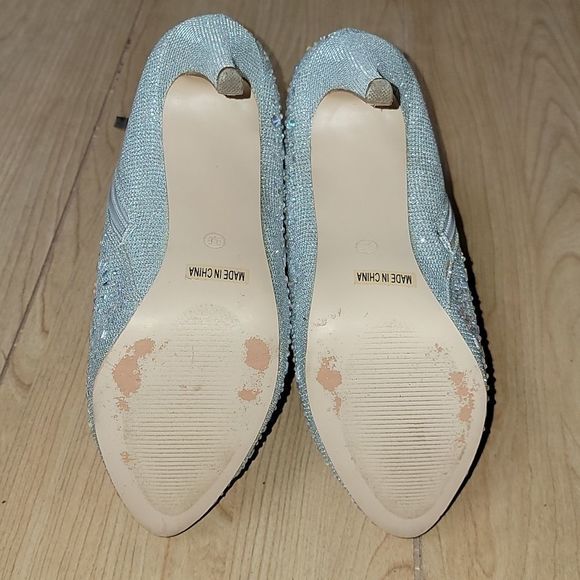 LAUREN LORRAINE "SIMMER" SILVER EMBELLISHED ANKLE BOOTS, SIZE 9.5 - Picture 8 of 11